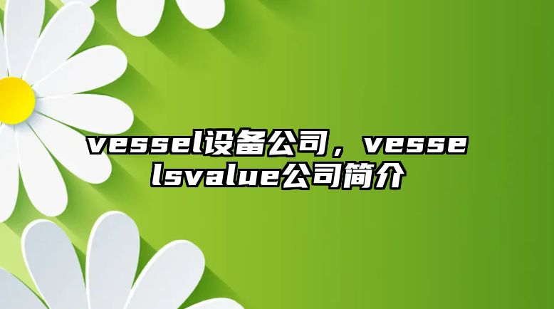 vessel設備公司，vesselsvalue公司簡介